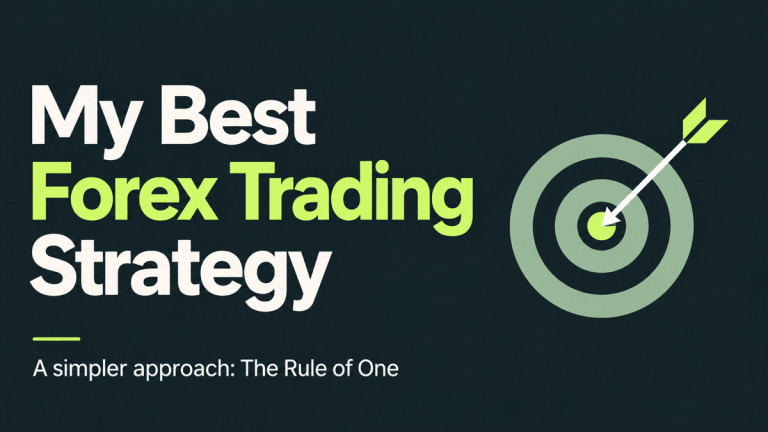 My best forex trading strategy: a simpler approach, the Rule of One, illustrated with an arrow hitting a bullseye.