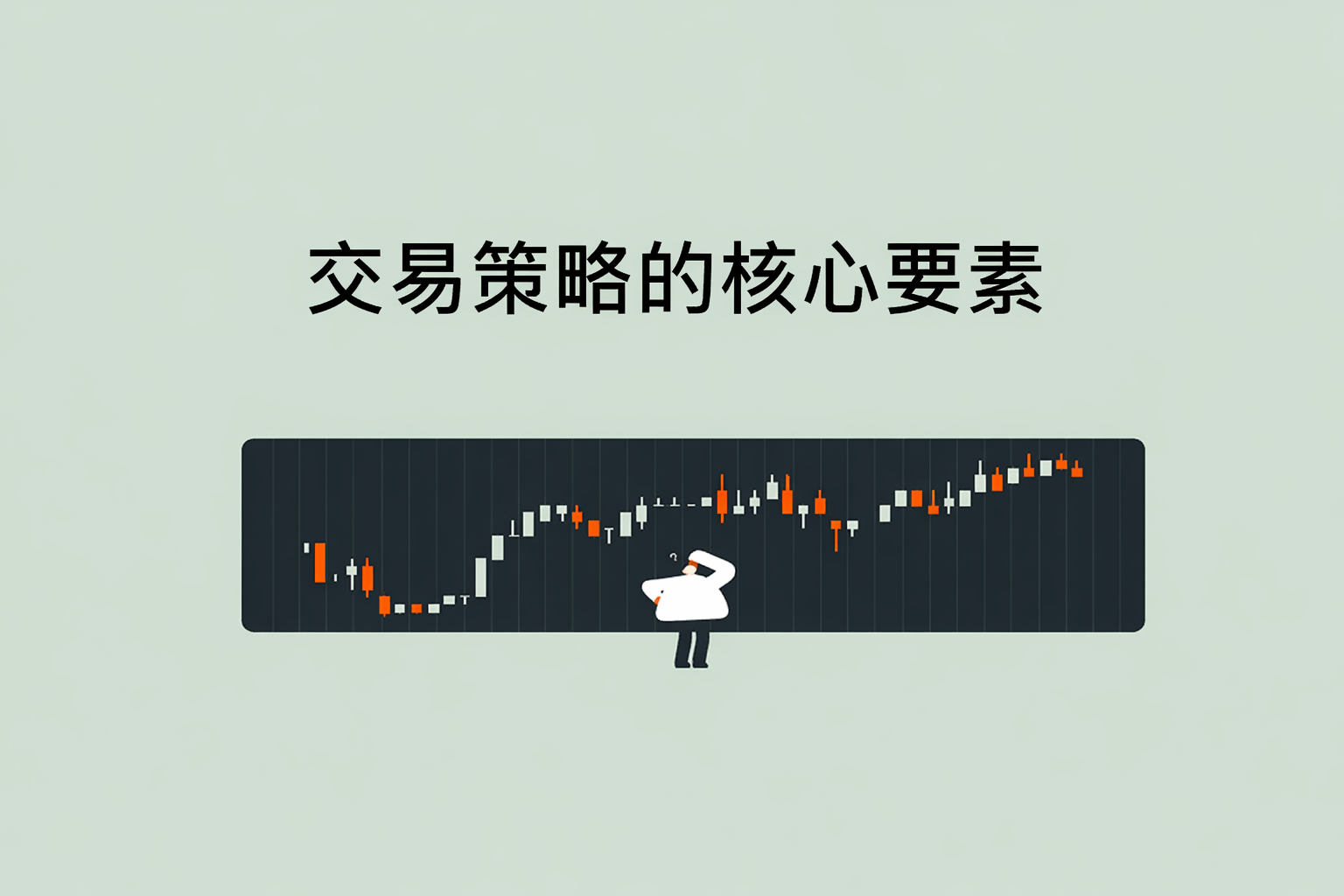 交易策略核心要素示意圖,展示交易者分析市場走勢與制定策略的概念